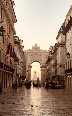 Notebook: Lisbon arch architecture monument historic Europe spain european union europe lisbon