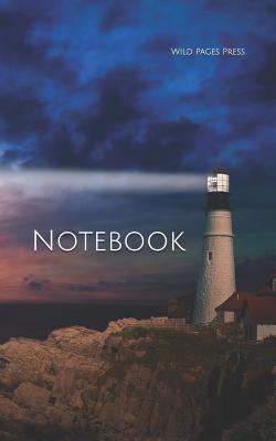 Notebook: Lighthouse lightening storm clouds ocean light sea island thunder weather clouds sea