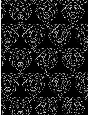 Polygonal Grizzly Bear: Bear Pattern College Ruled Line Notebook
