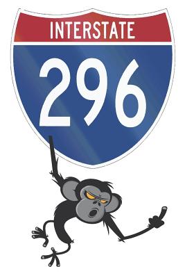 Interstate 296: 6x9 College Ruled Line Paper 150 Pages