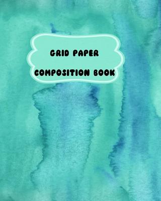 Grid Paper Composition Book: Teal Swirl Theme-Graph Book 2 squares per inch-8 x 10