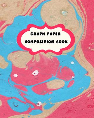 Graph Paper Composition Book: Red Swirl Marble Theme-Student Grid Book 2 squares per inch-8 x 10