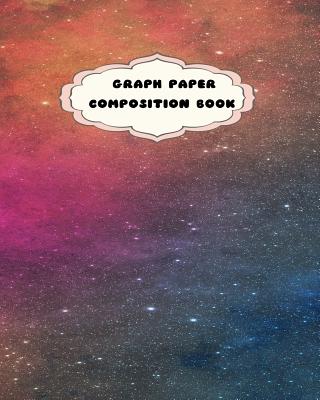 Graph Paper Composition Book: Pink Red Blue Starry Sky Theme-Student Grid Book 2 squares per inch-8 x 10
