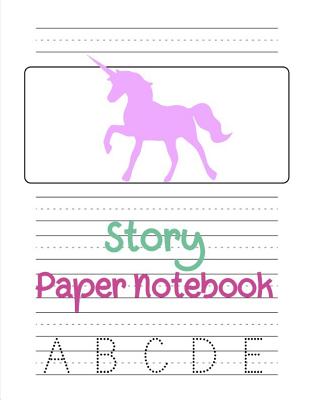 Story Paper Notebook: Cute Unicorn Handwriting Practice Paper Composition School Exercise Book