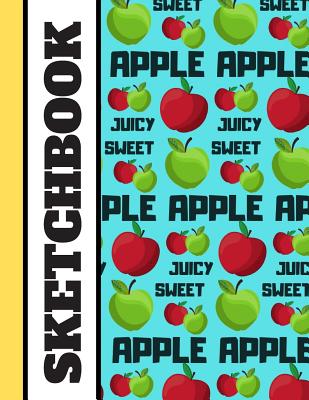 Sketchbook: Funky Apple Fruit Print - Sketchbook Drawing Pad for Kids and Teens