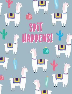 Spit happens!: Llama notebook &#9733; Personal notes &#9733; Daily diary &#9733; Office supplies 8.5 x 11 - big notebook 150 pages College ruled