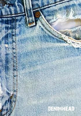 Denimhead: 7x10 wide ruled notebook: vintage denim Levis Jeans