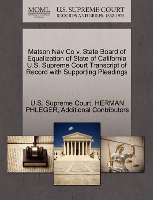 Matson Nav Co V. State Board of Equalization of State of California U.S. Supreme Court Transcript of Record with Supporting Pleadings