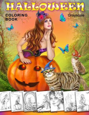 Halloween Coloring Book. Grayscale: Coloring Book for Adults