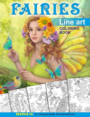 Fairies. Line Art Coloring Book: Coloring Book for Adults