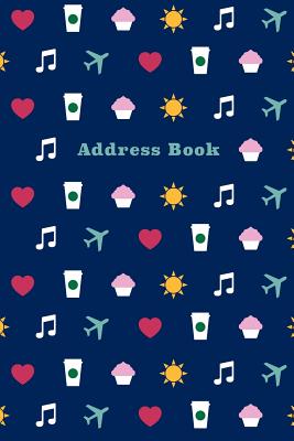 Address Book: Colored Icons, 6x9, 130 Pages, Professionally Designed