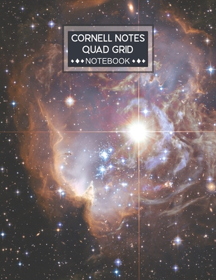 Cornell Notes Quad Grid Notebook: Cornell Quadrille Notebook Paper Index and Numbered Page Interior: Galaxy Science