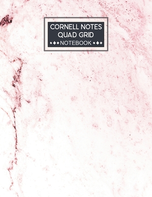 Cornell Notes Quad Grid Notebook: Cornell Quadrille Notebook Paper Index and Numbered Page Interior: Science - Pink Marble