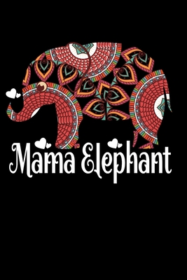 Mama Elephant: Red Elephant Notebooks Elephant Gift For Women and Mothers Hand Writing 6x9 100 noBleed