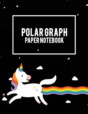Polar Graph Paper Notebook: Cute Unicorn Gay Flag, 5 Degree Polar Coordinates 120 Pages Large Print 8.5 x 11 Polar Graph Paper Notebook