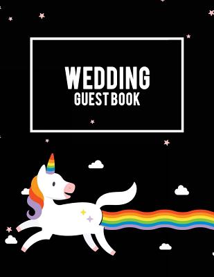 Wedding Guest Book: LGBT Pride Unicorn, Wedding Log, Wedding Planning Notebook Large Print 8.5 x 11 Guest Book, Wedding Checklist, Perfect Wedding Gift
