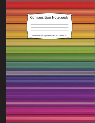 Composition Notebook: Jewel-Tone Stripes, Wide-Ruled, 200 Pages Notebook
