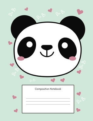 Composition Notebook: Pastel Panda Wide Ruled Exercise Book Notepad for Back to School, Happy, Cute, Sweet Home or Office, Primary and Elementary Kids, (7.44x9.69 Inches) 100 Pages