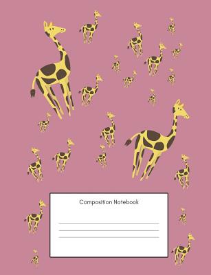 Composition Notebook: Pink Giraffe, College Ruled Stylish Exercise Book Notepad for Back to School, Happy Home or Office, (7.44x9.69 Inches) 100 Pages