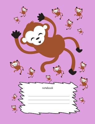 Notebook: Handwriting Practice Paper/Exercise Book/Notepad for Kids/Children (Write and Draw to Make It Fun) (A4 approximate, 8.5x11 inches) 100 Pages. (My Cute Little Monkey/Girls Edition)