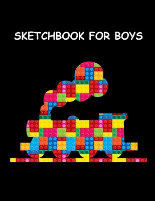 Sketchbook for Boys: The Unofficial Lego Train Blocks Sketchbook for Kids Large Activity Book, Sketchbook for Drawing, Sketching & Doodling