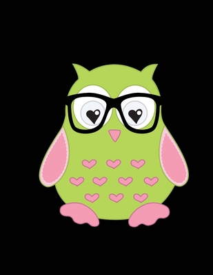 Cornell Notes Notebook: Owl w/Glasses - Large 8.5x11 - 140 Page - Cornell Note Taking System for Students - College-Ruled - Softbound - Glossy Cover