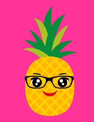 Cornell Notes Notebook: Pineapple W/Glasses/Pink Large 8.5x11 140 Page Cornell Note Taking System for Students College-Ruled Softbound Glossy Cover