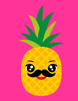Cornell Notes Notebook: Pineapple W/Mustache/Pink Large 8.5x11 140 Page Cornell Note Taking System for Students College-Ruled Softbound Glossy Cover
