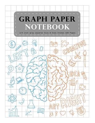 Graph Paper Notebook 1/2 Inch Gray Squares Size 8.5x11 Inches 120 Pages: Composition Notebook Squared Graphing Paper Student Teacher School Home Office Supplies