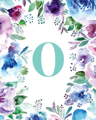 O: Watercolor Floral, 150 Pages, 8 x 10