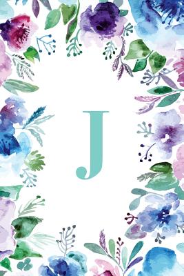 J: Watercolor Floral, 150 Pages, 6 x 9
