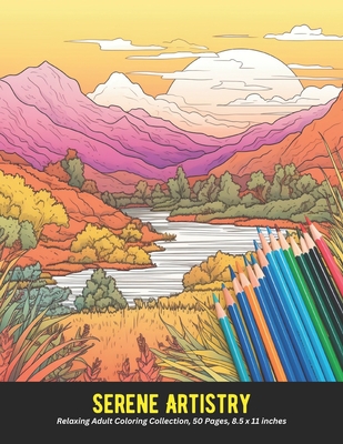 Serene Artistry: Relaxing Adult Coloring Collection, 50 Pages, 8.5 x 11 inches