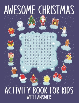 Awesome Christmas Activity Book For Kids With Answer: Cute Kids Merry Christmas Activity Book Gifts. Funny Christmas Activity Book With Answer